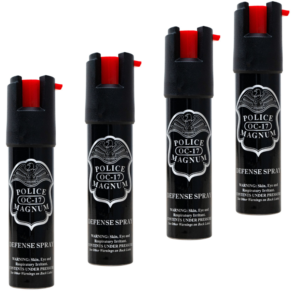 Police Magnum pepper spray self defense OC protection 4 PACK 3/4oz Twist Locks