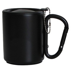 Outdoor Insulated Mug with Carabiner Handle & Lids Portable Compact Camping Cup