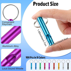 Sibba 100 Pcs Emergency Whistle Survival Loud with Keychain Rescue Signaling Ext