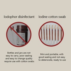 50PCS Medical Alcohol Disposable Emergency Cotton Stick Iodine Disinfected Swab