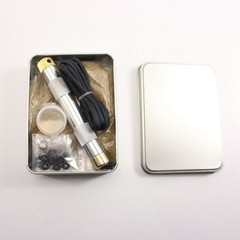 Silver Metal Fire Starter Kit Fire Piston Compression Tube Outdoor Camping