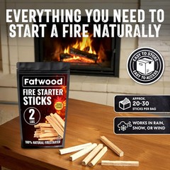 2lb Fatwood Fire Starter Sticks | 100% Natural Fire Starters for Campfires, F…