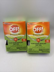 (2) Off! Botanicals 694974 Insect Repellant Towelettes 10 count COMBINESHIP