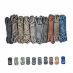 550lb Type III Paracord Combo Crafting Kits with Buckles – 100 ft