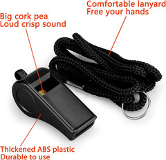 Whistle with Lanyard, Loud Crisp Sound Plastic Sports Whistles for Coaches, Refe