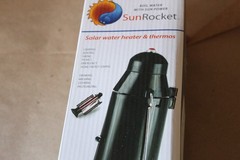 SunRocket Solar Water Heater & Thermos, Heat Water Anywhere! New In Box 1714