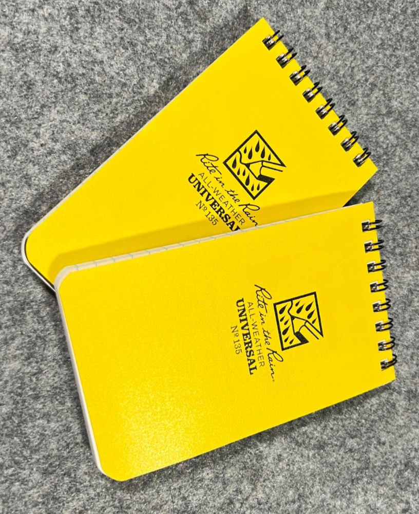 «RITE IN THE RAIN» All-Weather Universal Notebook, Yellow, 3″ x 5″ #135 NEW (2)