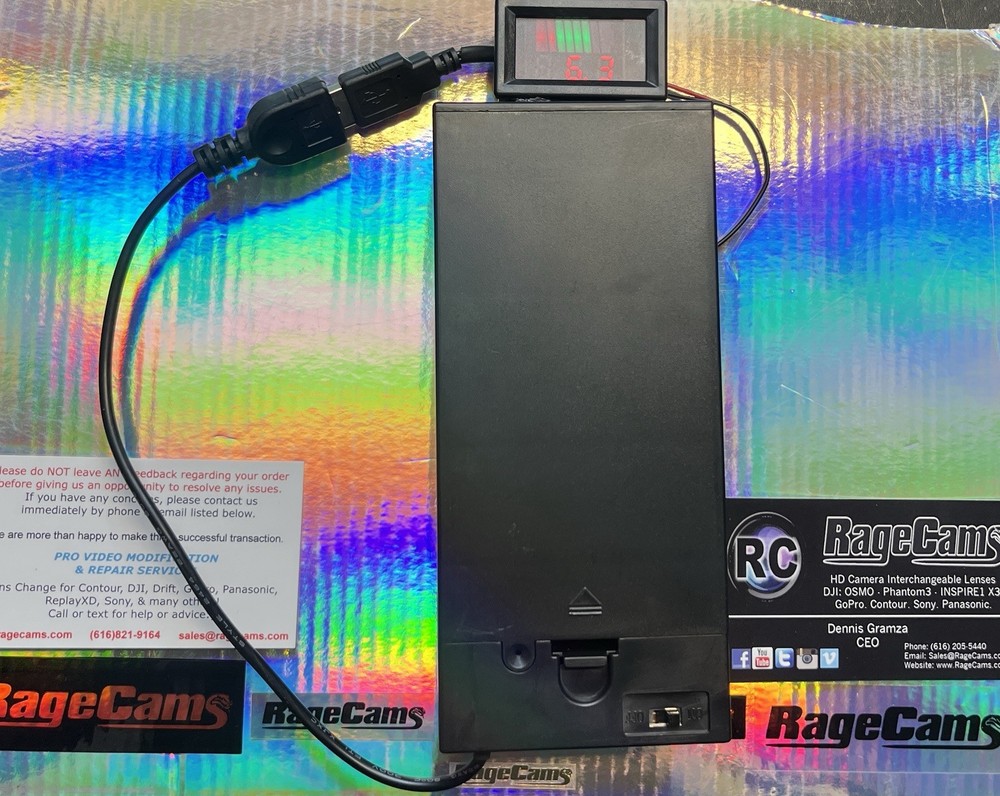 4D Battery Case USB Power Pack+Volt Meter For Ozark Trail LED Tent Camping Light