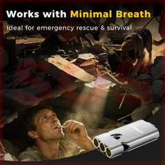 Three-Tube Emergency Loud Whistle,130db+ Lifeguard Stainless (Silver 1 Pack)