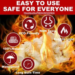 WowHaoHuo 100Pcs Fire Starters for Fireplace,Grill & BBQ,Campfires, Yellow