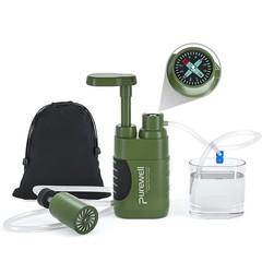 Water Filter Outdoor Survival Portable with Pump for Camping Hiking Trekking …