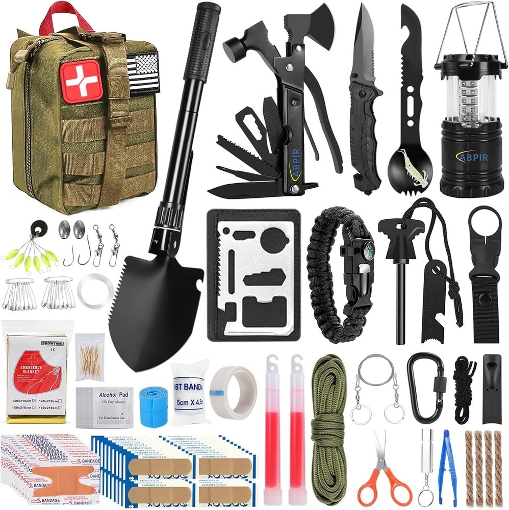 170 PCS Survival First Aid Kit Trauma Emergency Medical Supplies Hiking Camping