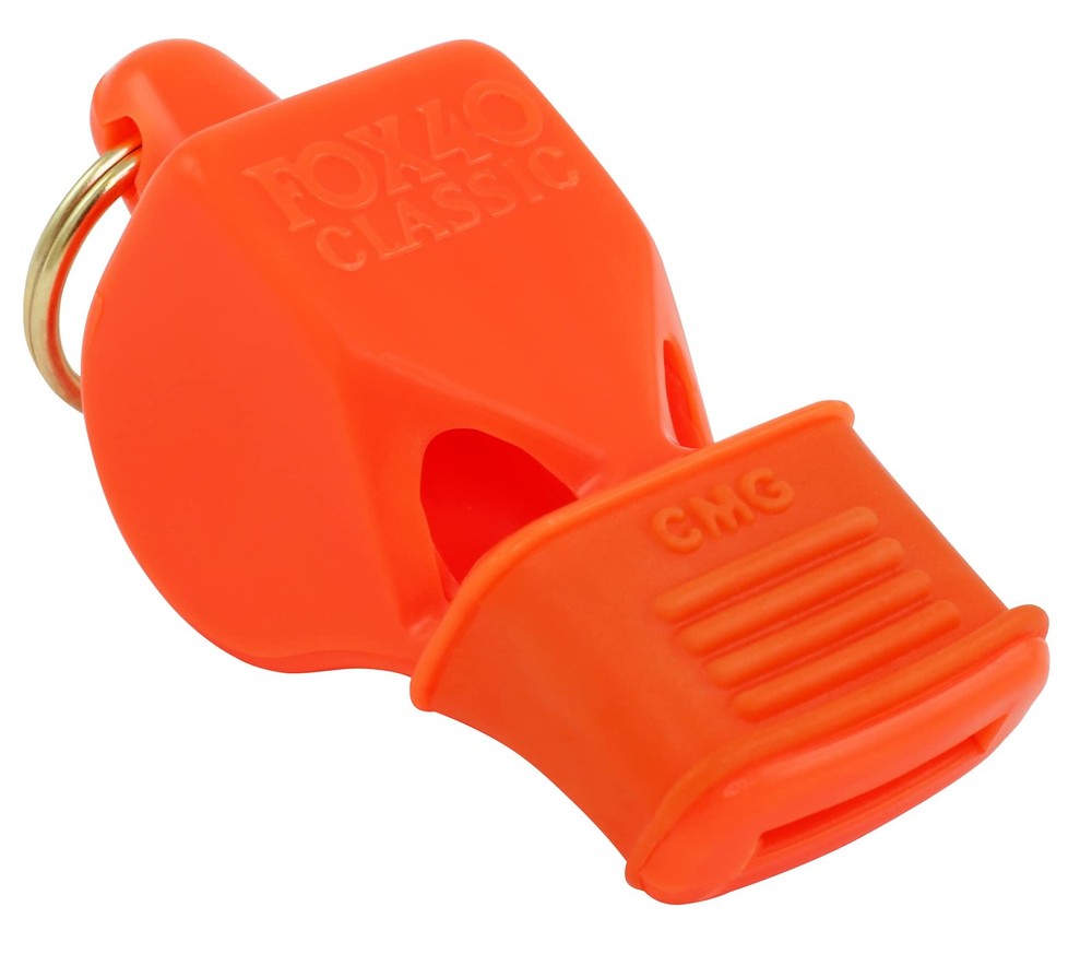 CMG Whistle Cushioned Mouth Grip Orange Sports Referee Coaches Safety Survival