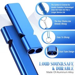 100 Pcs Emergency Whistles Bulk, Aluminum Safety Survival Whistle Blue