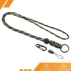 Paracord Lanyard – 20.5″ Necklace Keychain Cord Clasp Hook Ring Strap Green