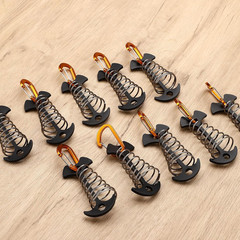 10PCS Black Fishbone Deck Anchor Pegs with Carabiners, Aluminium Deck Tie down T