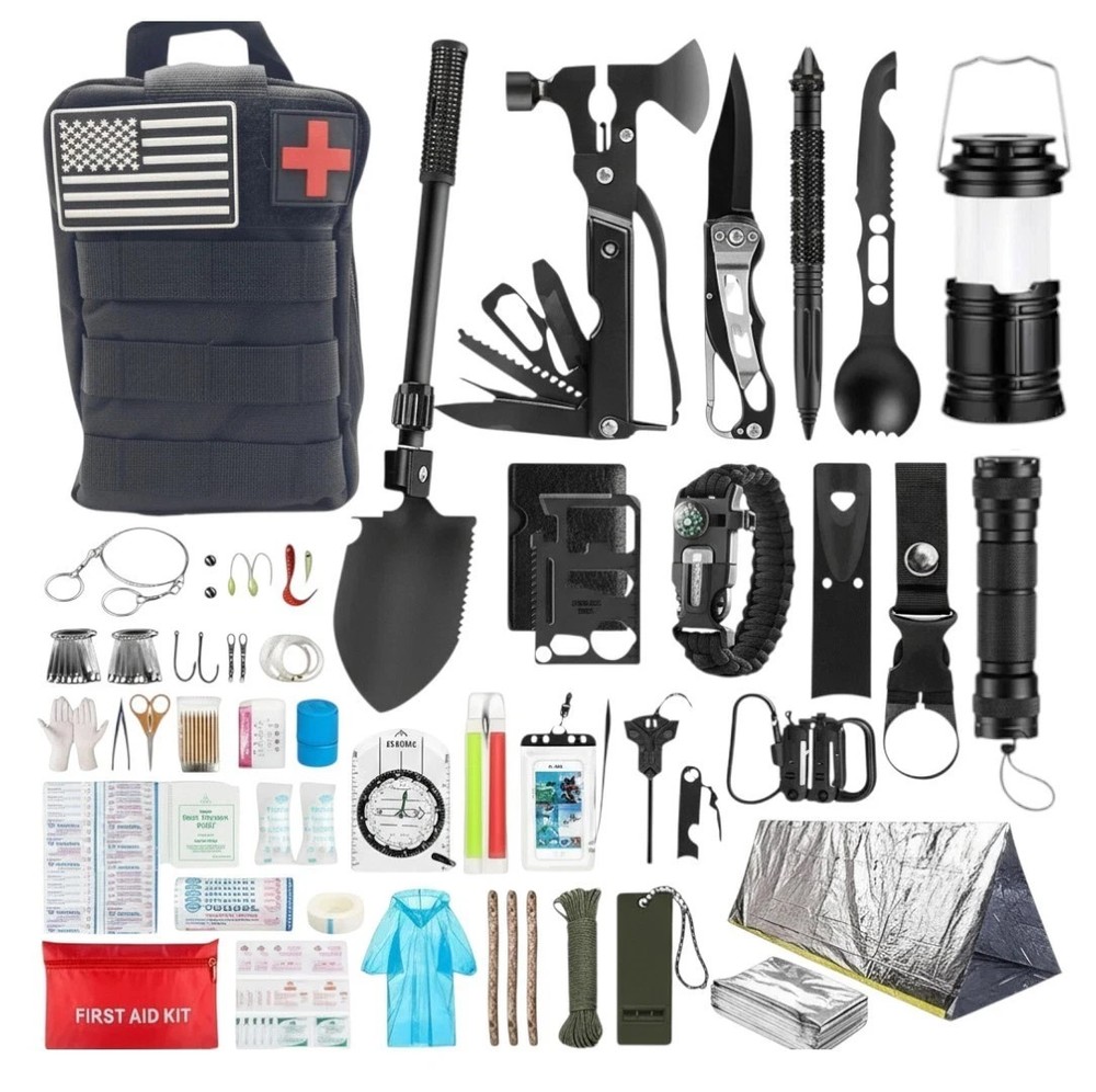 Emergency Survival Kit First Aid Bug out Military Prepper Kit 250 Piece Set