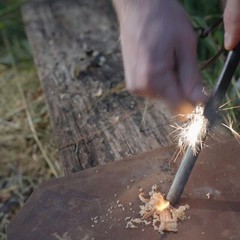 Forest Fundamentals™ Artisan Fire Mat | Handmade Genuine Leather | Fire-lighting