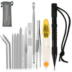 14Pcs Paracord Stitching Set Stainless Steel Lacing Needles FID Knotter Tools