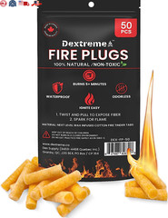 50-Pack Fire Plugs Waterproof Fire Starters for Camping Survival Emergencies New
