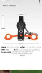 MULTI-FUNCTION WHISTLE/COMPASS/THERMOMETER/LIGHT/MAGNIFIER/MIRROR/STORAGE TOOL!