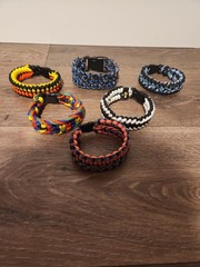 LOT: (6) Paracord Survival Bracelet – Handmade Multicolor – Outdoor Camping Hike