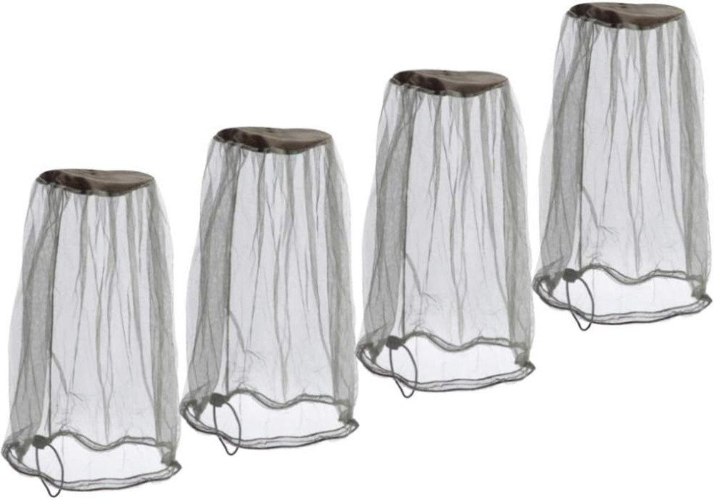Premium Mesh Mosquito Head Net Outdoor Pack of 4 Face Neck Fly Netting Hood