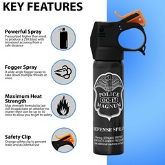 2 Police Magnum Pepper Spray 4 ounce Fire Master Fogger Self Defense Protection
