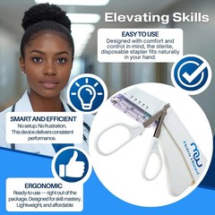 Disposable Skin Stapler (Suture Thread Alternative) with 55 Preloaded White