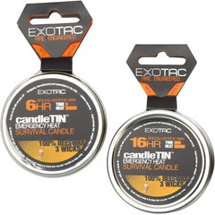 Exotac CandleTIN Hot Burn 3-Wick Emergency Survival Candle – Silver