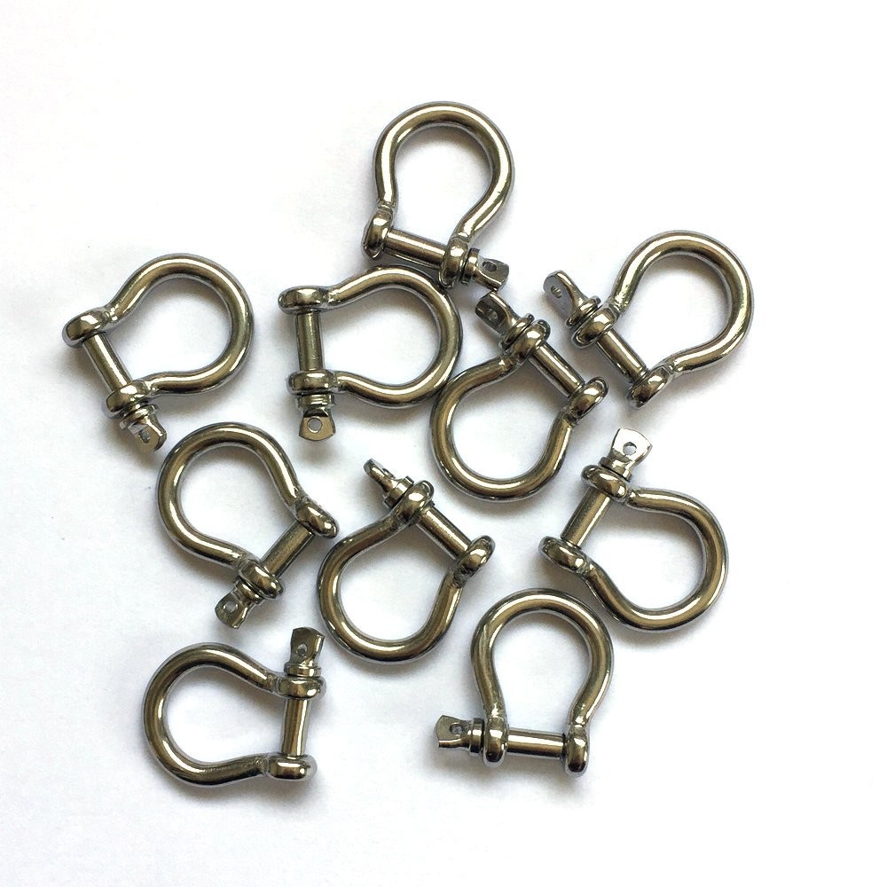 Stainless Steel Bow Shackle, 4mm, Silver Color,for Paracord Jewelry, Marine T…