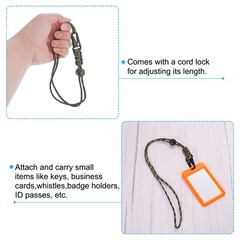 Badge Lanyard with Sling Clip, 4 Pcs Adjustable Necklace Wrist Cord Strap, Olive