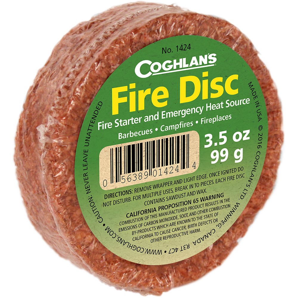 Coghlan’s Fire Disc, Fire Starter and Emergency Heat Source, Campfire Fireplace