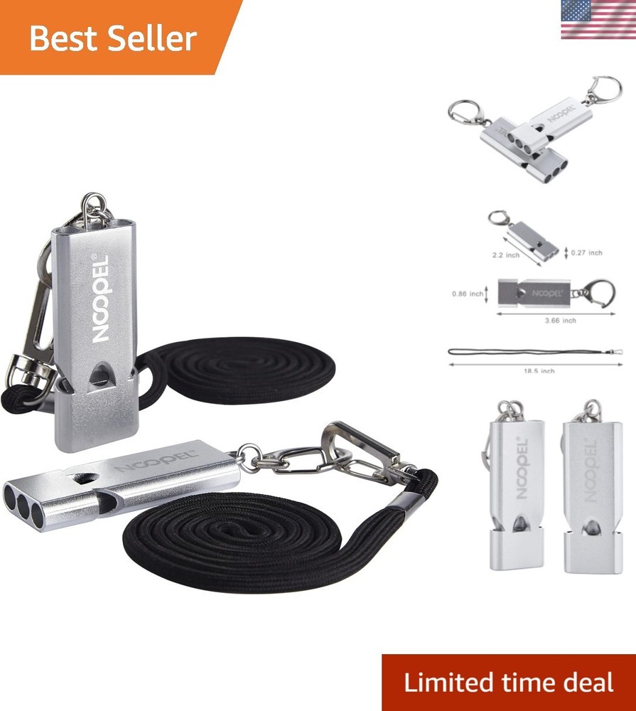 Three-Chamber Survival Whistles – Keychain & Lanyard for Emergency Situations