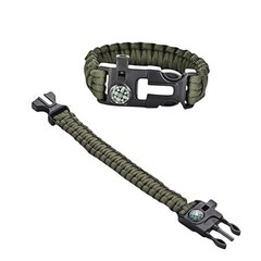 Chinshwehaw 5 in 1 Survival Bracelet-Fire Starter,Loud Green