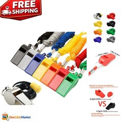 Engineering Precision: 8-Piece 120dB Whistles with Lanyards for Professionals