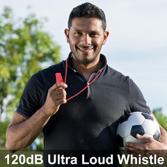 8-Pack Colorful Plastic Whistles with Lanyards – 120Db Loud Sports Whistles for