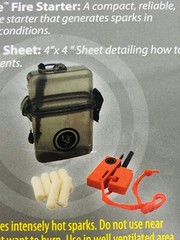 Watertight Fire Starter Kit Outdoors Waterproof Case with Tinder, Rod and Flint