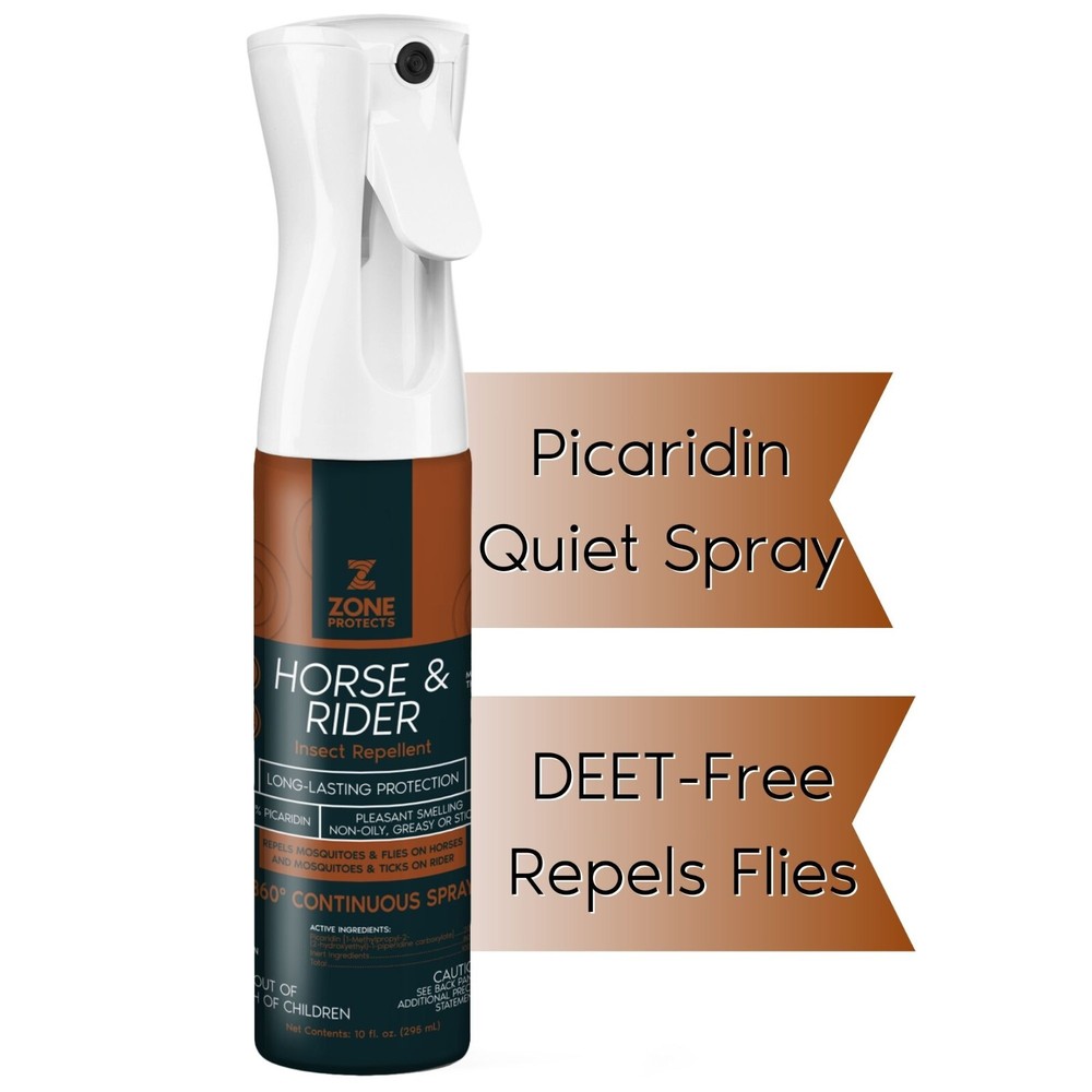 Zone Protects Horse & Rider Fly Insect, Picaridin Insect Repellent; Non-aerosol
