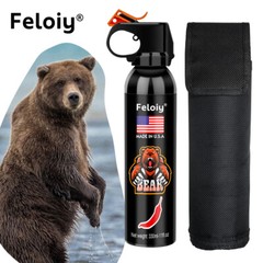 Feloiy 11 oz. Bear Repellent Survival Spray Deterrent 30ft with Spray Bag