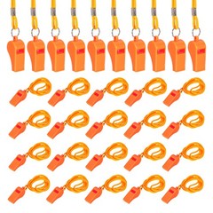 Plastic Whistles with Lanyard, 36 Pcs&Orange-Fitting for (Coaches/Referee)