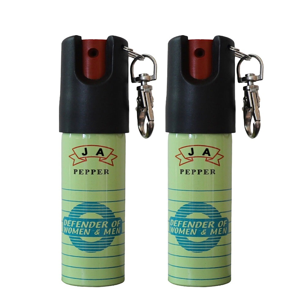 2 Pack Green Pepper Spray Keychain for Women with Quick Release for Easy