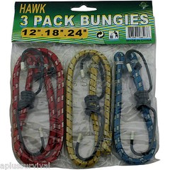 Pack of 3 Bungee Cords 12″ 18″ 24″ Emergency Camping Survival Auto Car Kits