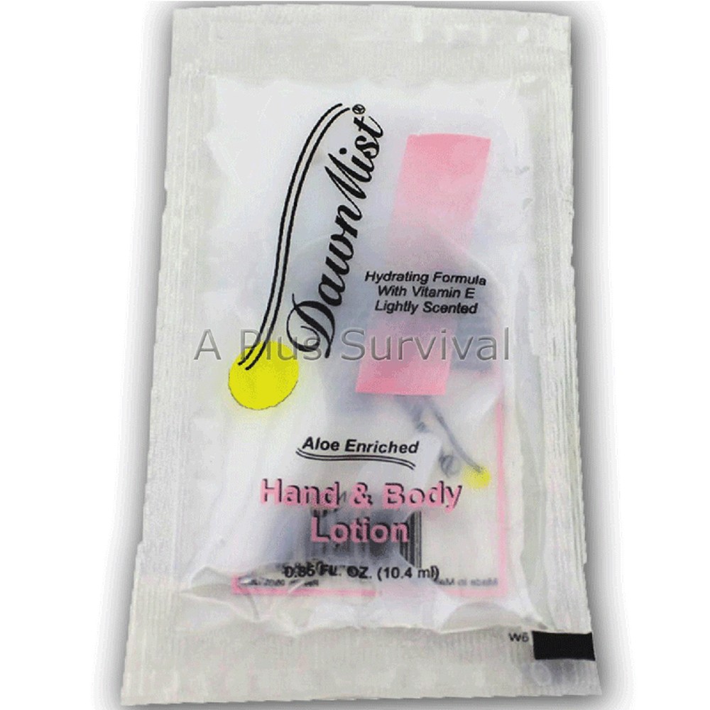 20 Pack of Lotion Packets Travel Size Aloe Vera Enriched Survival Emergency Kits