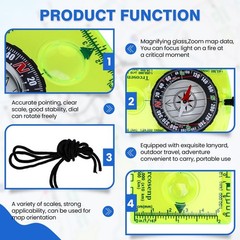 Multifunctional Waterproof Orienteering Compass Mini Portable Survival Compas…