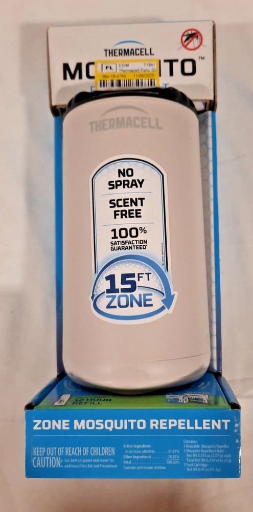 THERMACELL MOSQUITO REPELANT 15 FT ZONE NO SPRAY SCENT FREE BRAND NEW