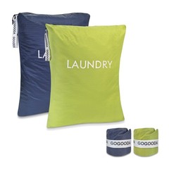 GOGOODA Travel Laundry Bags – Packable & 23.6×17.7 in, Navy Blue & Green