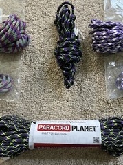 LOT OF 7 PURPLE Paracord Planet 550 7 Strand Paracord BLACK WHITE GRAY USA MADE