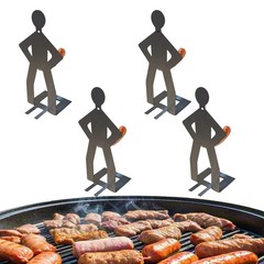 natalieenati 4 PCS Funny BBQ Stand Man Hot Dog HolderReusable Stainless Steel…