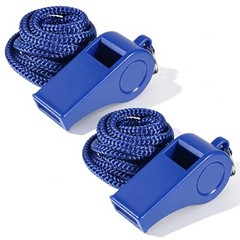 2 Packs Blue Whistle, Whistle for Coaches with Lanyard, Plastic Whistles for